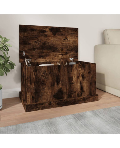 Boîte de rangement chêne fumé 70x40x38 cm bois d'ingénierie | Mobilier & Déco