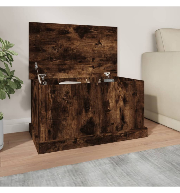 Boîte de rangement chêne fumé 70x40x38 cm bois d'ingénierie | Mobilier & Déco