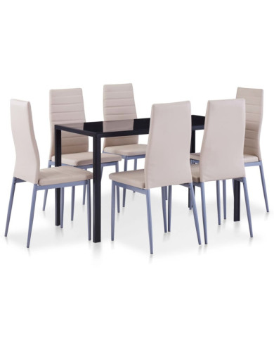 Ensemble de salle à manger 7 pcs Cappuccino | Mobilier & Déco