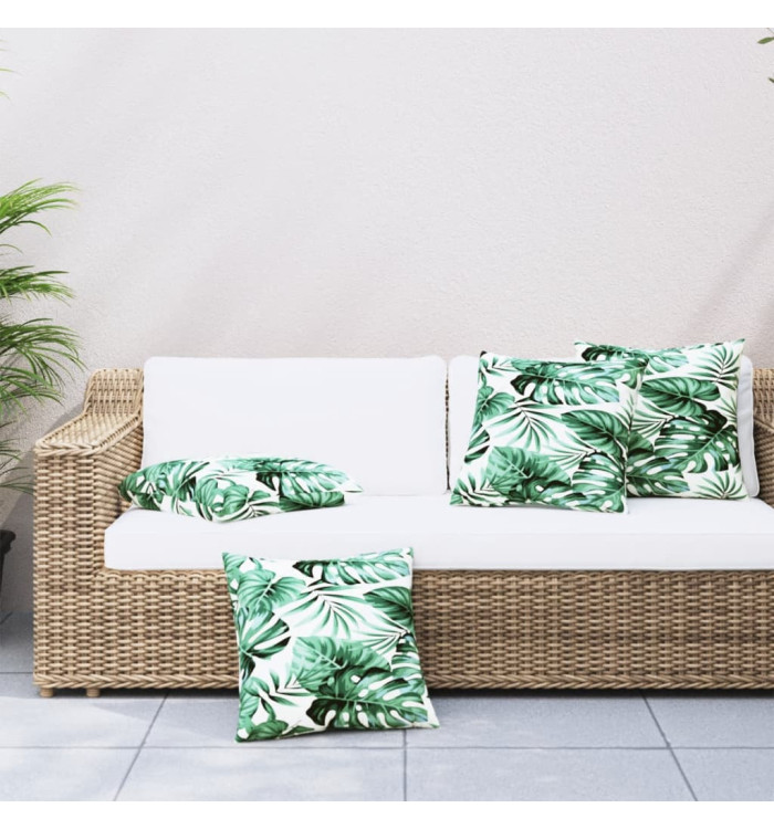Coussins de canapé lot de 4 motif de feuilles 40x40 cm tissu | Mobilier & Déco