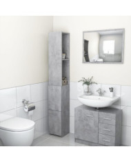 Armoire de bain gris béton 25x26,5x170 cm bois d'ingénierie | Mobilier & Déco