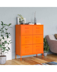 Armoire à tiroirs Orange 80x35x101,5 cm Acier | Mobilier & Déco