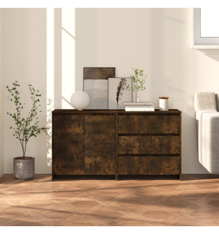 Buffets 2 pcs Chêne fumé Bois d'ingénierie | Mobilier & Déco