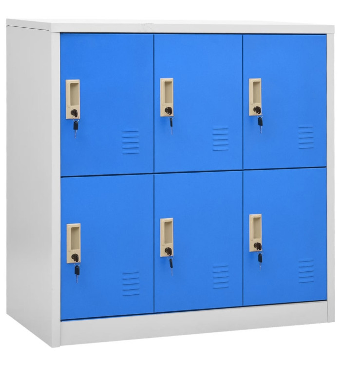 Armoire à casiers Gris clair et bleu 90x45x92,5 cm Acier | Mobilier & Déco