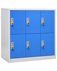 Armoire à casiers Gris clair et bleu 90x45x92,5 cm Acier | Mobilier & Déco