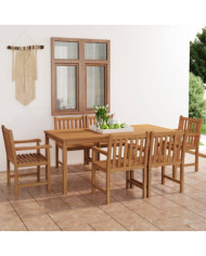 Ensemble à manger de jardin 7 pcs Bois de teck massif | Mobilier & Déco