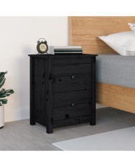 Table de chevet Noir 50x35x61,5 cm Bois de pin massif | Mobilier & Déco