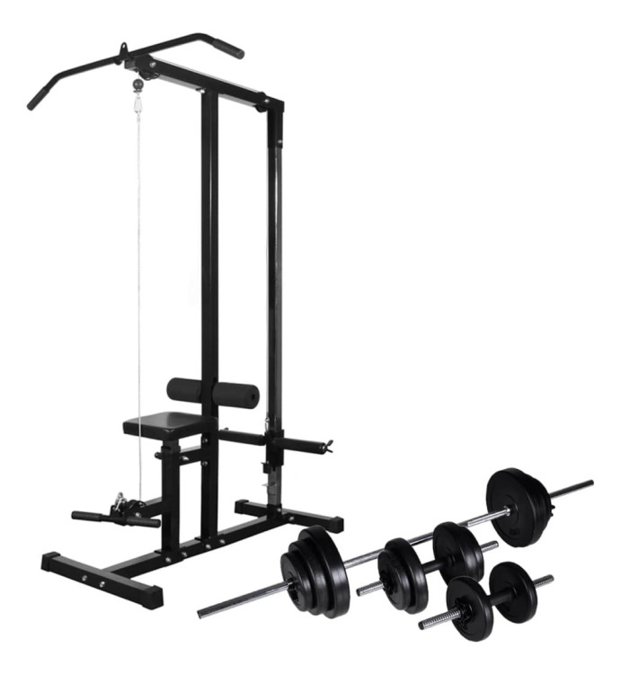 Tour de musculation avec jeu d'haltères et poids 30,5 kg | Mobilier & Déco