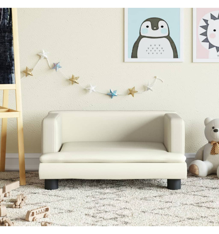 Canapé pour enfants crème 60x40x30 cm similicuir | Mobilier & Déco