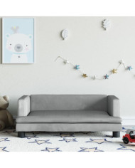Canapé pour enfants gris clair 80x45x30 cm velours | Mobilier & Déco