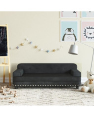Canapé pour enfants noir 90x53x30 cm velours | Mobilier & Déco