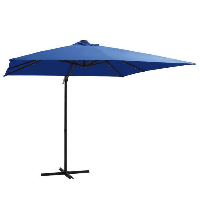 Parasol de jardin en porte-à-faux lumières LED et mât en acier | Mobilier & Déco