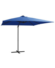 Parasol de jardin en porte-à-faux lumières LED et mât en acier | Mobilier & Déco