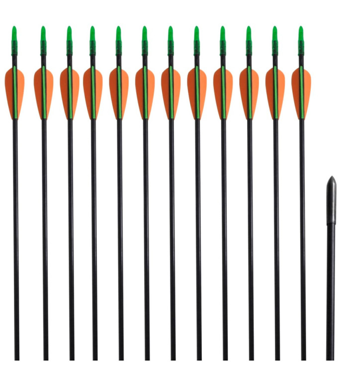Flèche d'arc recourbé 12 pcs 30" 0,6 cm fibre de verre | Mobilier & Déco