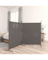 Cloison de séparation 2 panneaux Anthracite 348x180 cm Tissu | Mobilier & Déco
