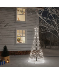 Sapin de Noël avec piquet Blanc froid 200 LED 180 cm | Mobilier & Déco