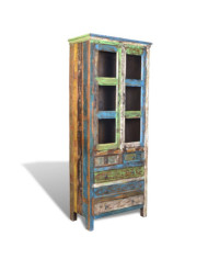Bibliothèque multicolore 5 tiroirs et 2 portes Bois récupéré | Mobilier & Déco