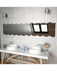 Miroirs muraux 4 pcs 100x23 cm Ondulé Verre | Mobilier & Déco
