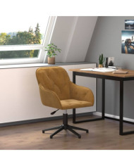 Chaise pivotante de bureau Marron Velours | Mobilier & Déco