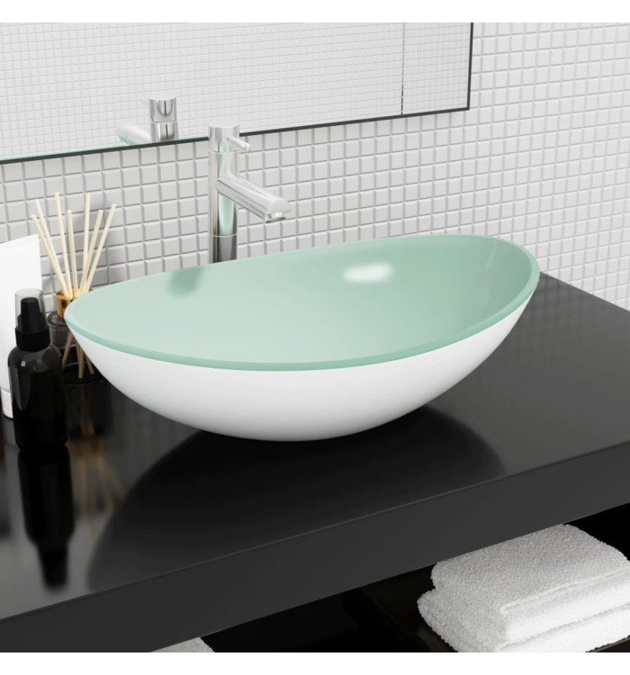 Lavabo Verre trempé 54,5x35x15,5 cm Blanc | Mobilier & Déco