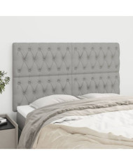 Têtes de lit 4 pcs Gris clair 72x7x78/88 cm Tissu | Mobilier & Déco