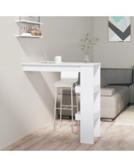Table bar mural Blanc Brillant 102x45x103,5cm Bois d'ingénierie | Mobilier & Déco