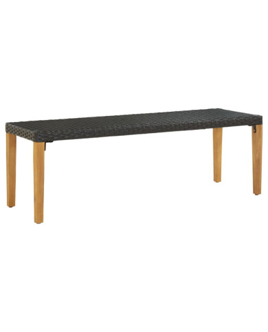 Banc de jardin 80 cm Résine tressée Noir | Mobilier & Déco
