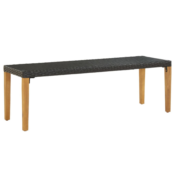 Banc de jardin 80 cm Résine tressée Noir | Mobilier & Déco