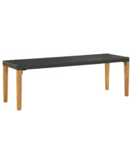 Banc de jardin 80 cm Résine tressée Noir | Mobilier & Déco