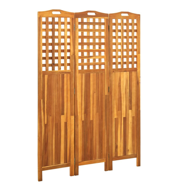 Cloison de séparation 3 panneaux 121x2x170 cm Bois d'acacia | Mobilier & Déco