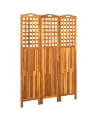 Cloison de séparation 3 panneaux 121x2x170 cm Bois d'acacia | Mobilier & Déco