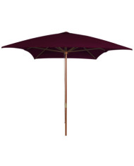 Parasol de jardin avec mât en bois rouge bordeaux 200x300 cm | Mobilier & Déco