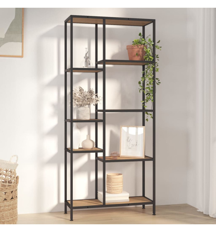 Étagère à livres 80x30x180 cm Acier et bois d'ingénierie | Mobilier & Déco