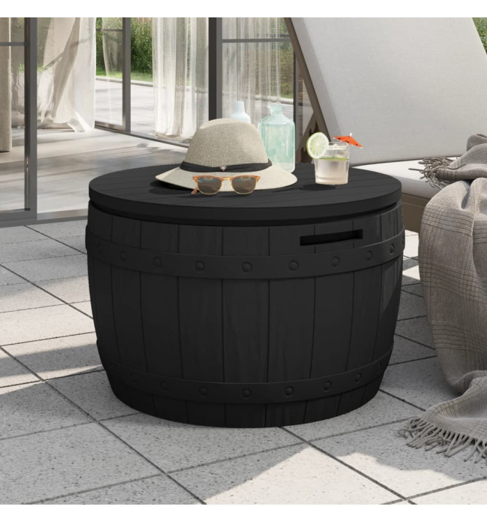 Boîte de rangement de jardin 3 en 1 noir polypropylène | Mobilier & Déco