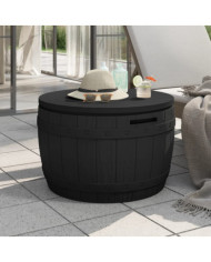 Boîte de rangement de jardin 3 en 1 noir polypropylène | Mobilier & Déco