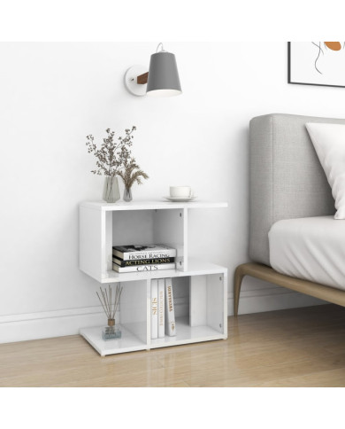 Table de chevet blanc brillant 50x30x51,5 cm bois d'ingénierie | Mobilier & Déco