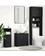 Armoire de salle de bain noir 60x33x61 cm Bois d'ingénierie | Mobilier & Déco