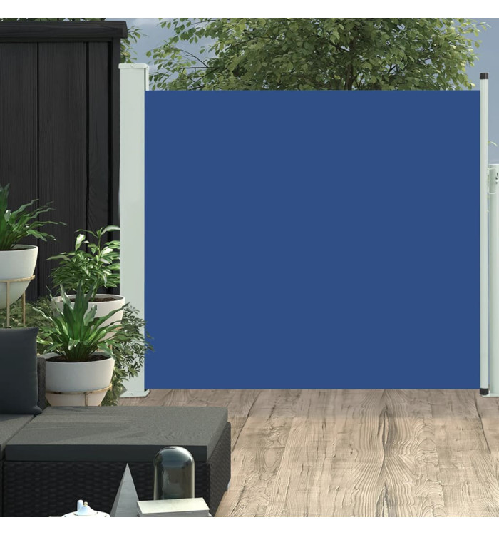 Auvent latéral rétractable de patio 100x300 cm Bleu | Mobilier & Déco