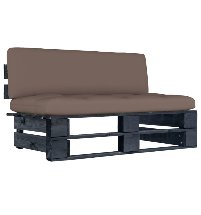 Canapé central palette de jardin noir bois de pin imprégné | Mobilier & Déco