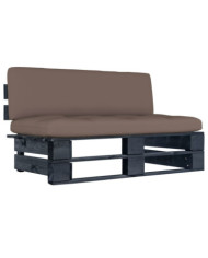 Canapé central palette de jardin noir bois de pin imprégné | Mobilier & Déco