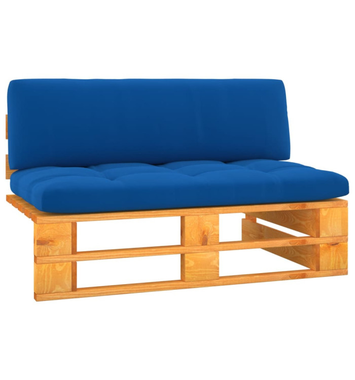 Canapé central palette de jardin marron miel bois pin imprégné | Mobilier & Déco