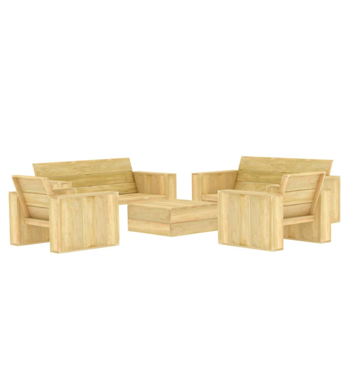 Salon de jardin 5 pcs Bois de pin imprégné | Mobilier & Déco