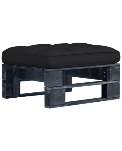 Pouf palette de jardin noir bois de pin imprégné | Mobilier & Déco