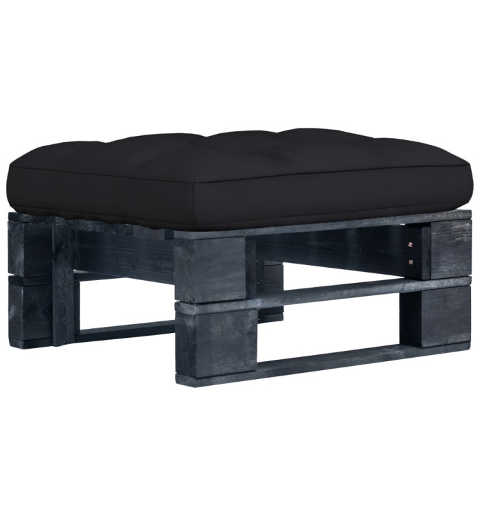 Pouf palette de jardin noir bois de pin imprégné | Mobilier & Déco