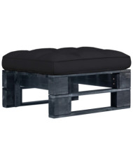 Pouf palette de jardin noir bois de pin imprégné | Mobilier & Déco