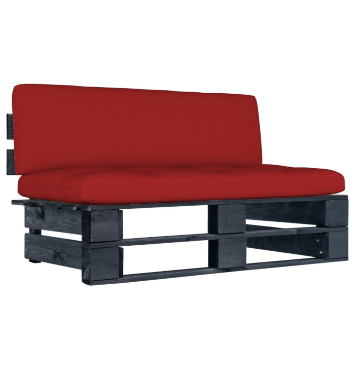 Canapé central palette de jardin noir bois de pin imprégné | Mobilier & Déco