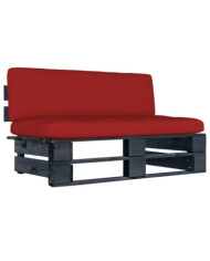 Canapé central palette de jardin noir bois de pin imprégné | Mobilier & Déco