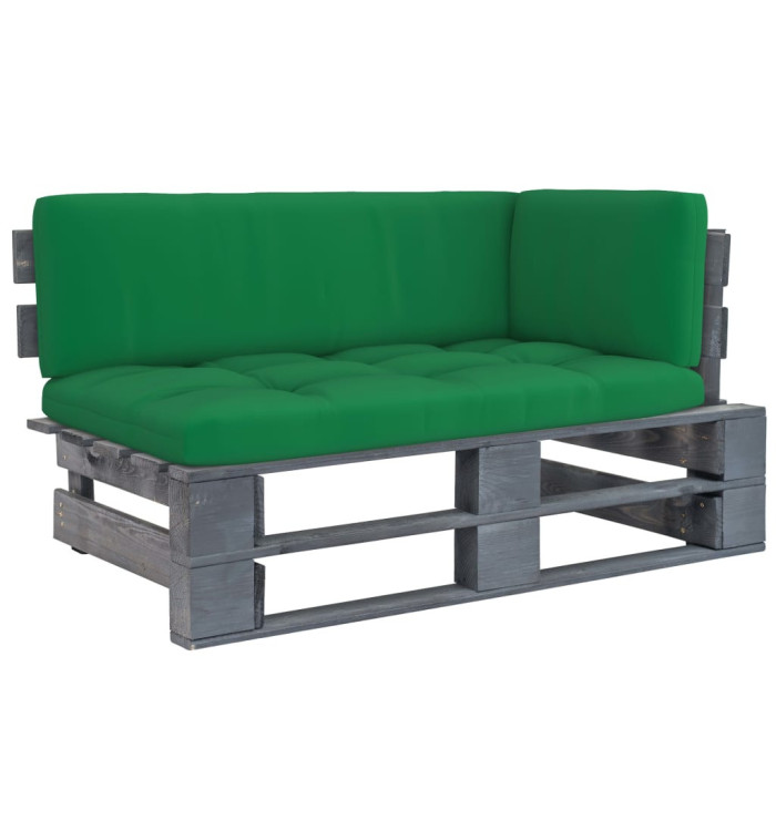 Canapé d'angle palette de jardin Gris Bois de pin imprégné | Mobilier & Déco