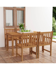 Ensemble à manger de jardin 5 pcs Bois de teck massif | Mobilier & Déco