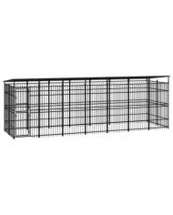 Chenil d'extérieur avec toit pour chiens Acier 12,9 m² | Mobilier & Déco